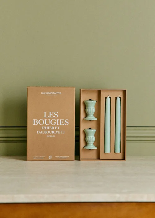Coffret Bougeoirs Piano et Chandelles - Petit Modèle - Céladon — image 4