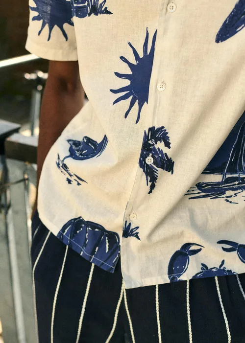 Chemise Holt Coton Lin - Imprimé Océan — image 4