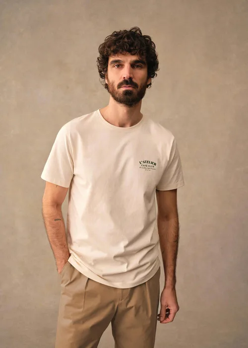 T-Shirt L'Atelier Café Club - Écru