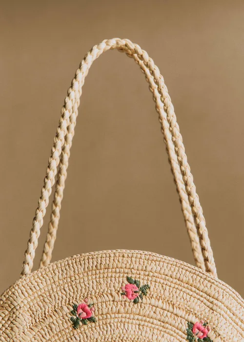 Panier June - Naturel broderies fleurs muti — image 4