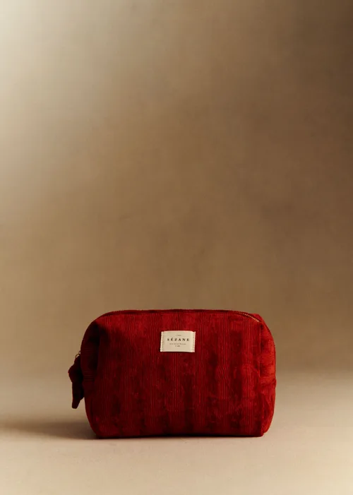 Trousse de toilette velours milleraie - Rouge
