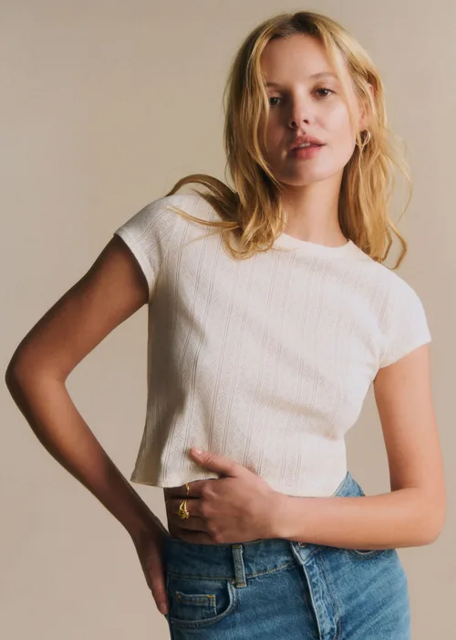 T-Shirt Camil - Pointelle Crème