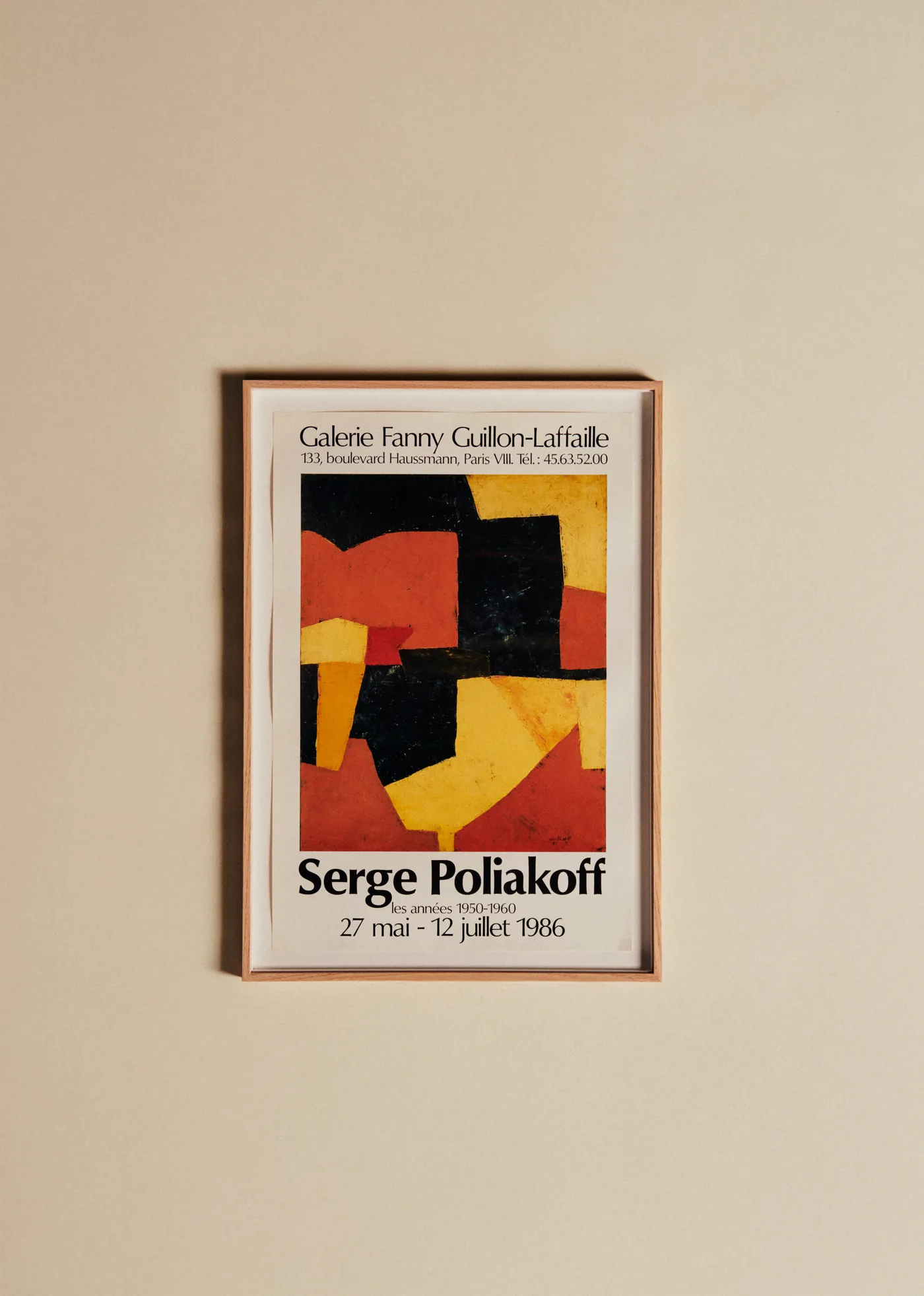 Affiche Galerie Fanny Guillon-Laffaille, Serge Poliakoff, 1966 - 46,5 x 66,5 cm