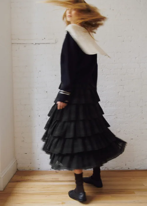Jupe Bakta - Sézane x SEA NY - Broderie Unie Noire — image 5