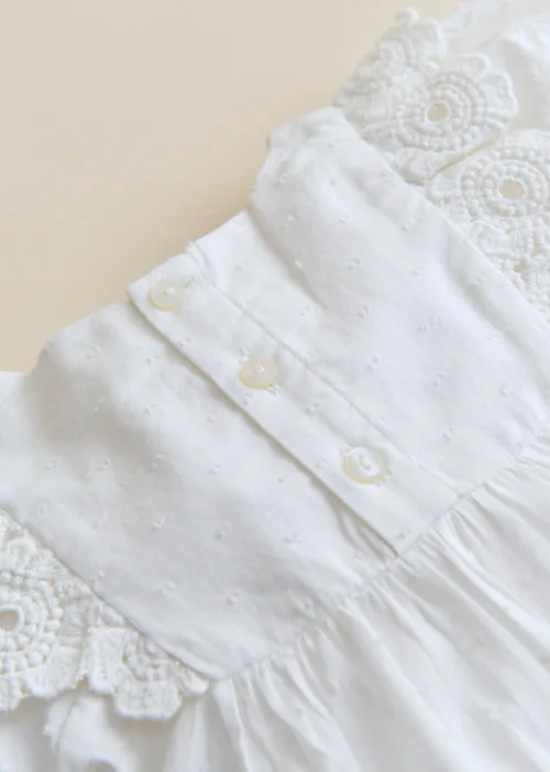 Blouse Joanna - Broderie Contrastée Tricolore Fond Ecru — image 5