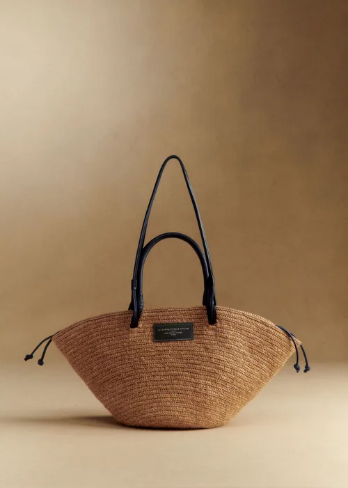 Panier Justine - Raphia Marine Naturel Foncé