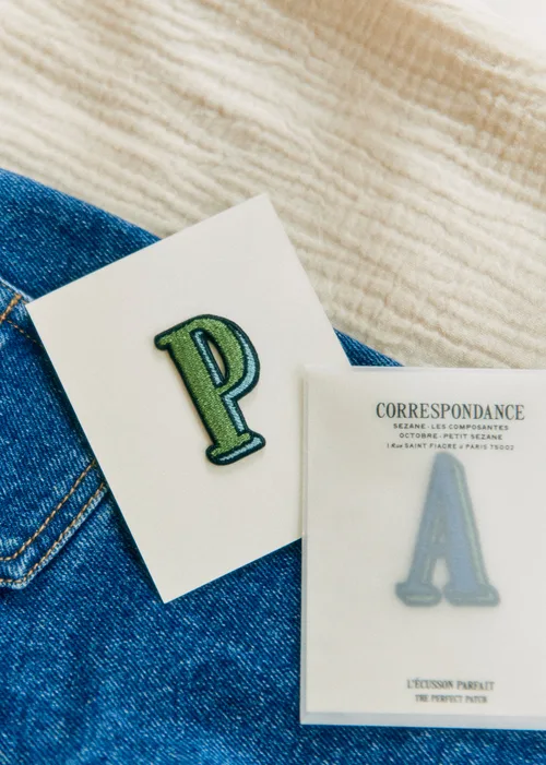 Ecusson vert / bleu - Lettre A - Bleu — image 3