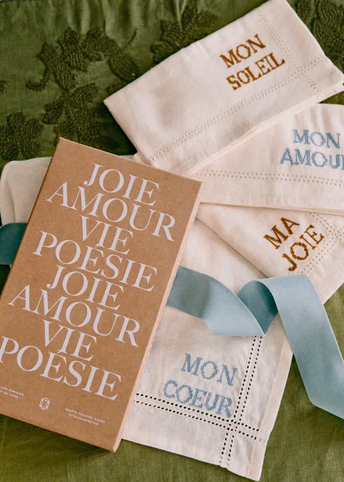 Set de 4 Serviettes - Les Mots brodés - Ecru — image 5