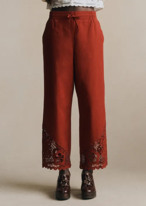 Pantalon Bruce - Sézane x SEA NY - Broderie Unie Bordeaux — image 4