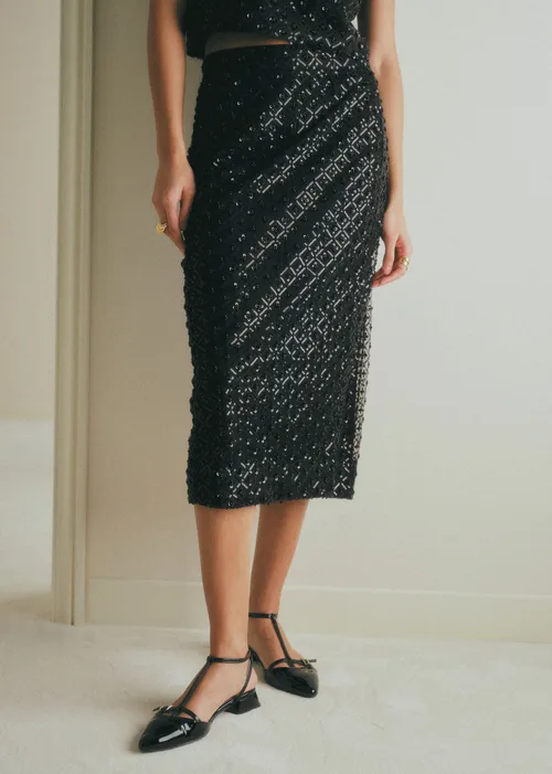Jupe Magalia - Sequins Noirs