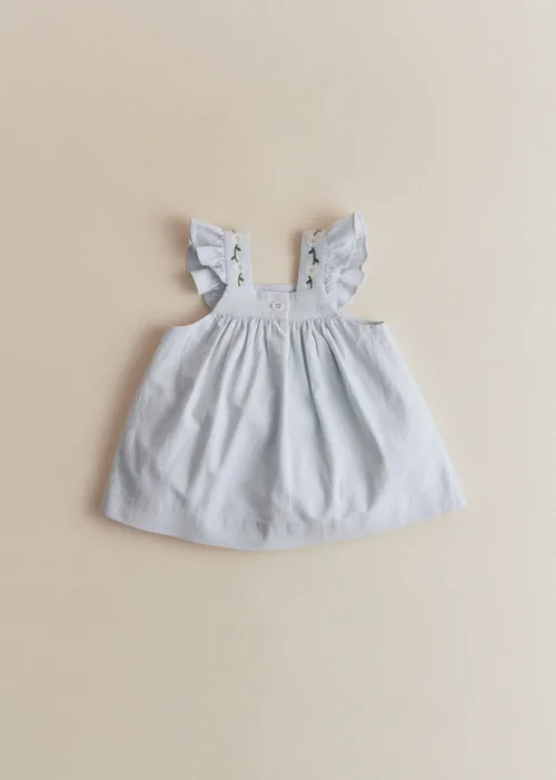 Robe Mimi - Broderie Contrastée Marguerite Fond Bleu Ciel — image 4