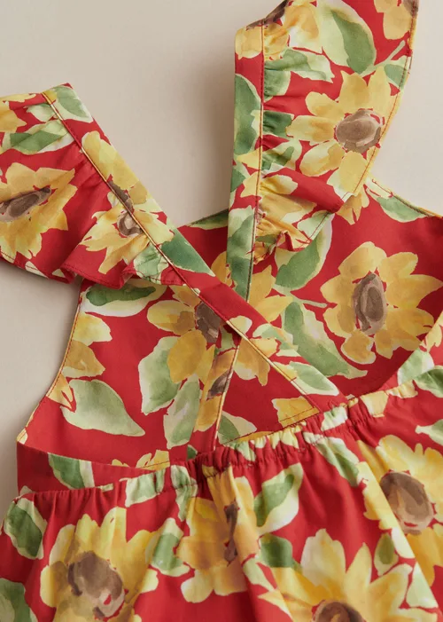 Robe Martha - Imprimé Tournesols Rouge — image 6