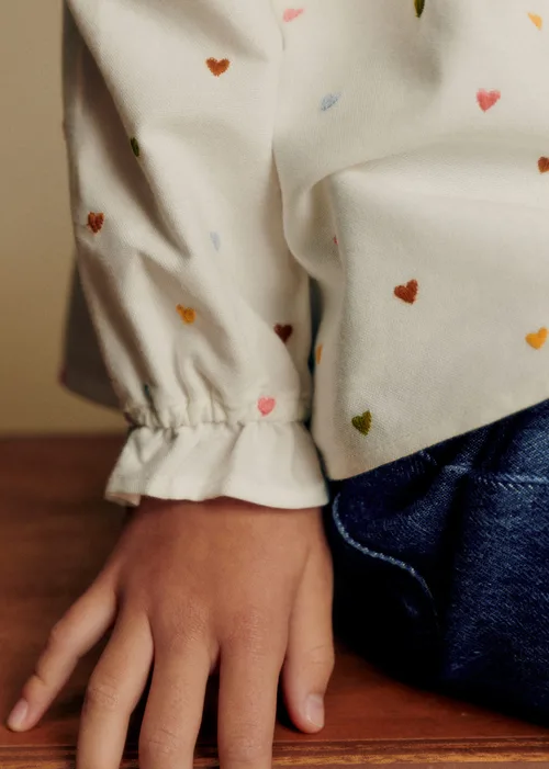 Blouse Adeline - Blanc / Broderies Multico — image 4
