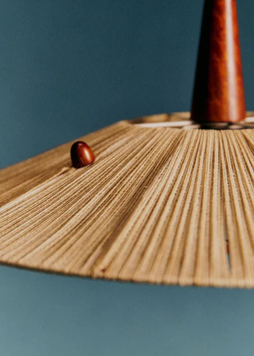 Suspension scandinave en teck et corde années 60 - Teck et corde — image 3