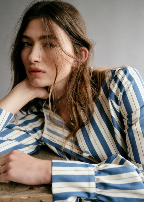 Chemise Celeste - Rayures Maggie Bleu - Création Solidaire — image 3