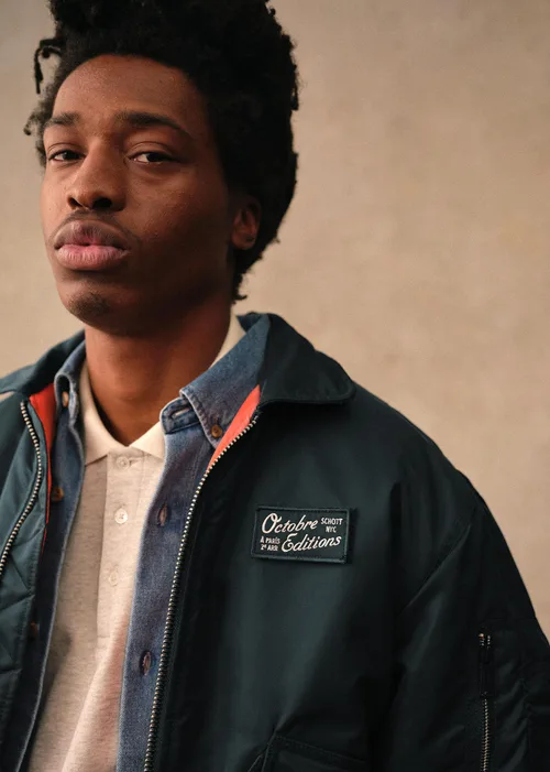 Bomber Octobre Éditions x Schott NYC - Marine — image 4