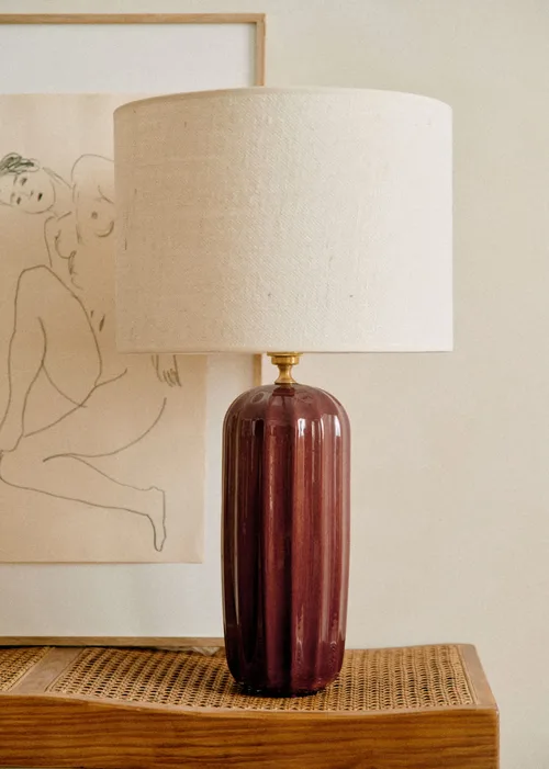 Lampe Traviata Grand Modèle - Moka - Abat-jour Dolce - Jute Écru — image 3