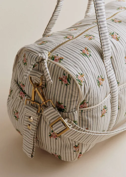 Sac à langer bowling - Rayures Broderie Fleurs — image 4