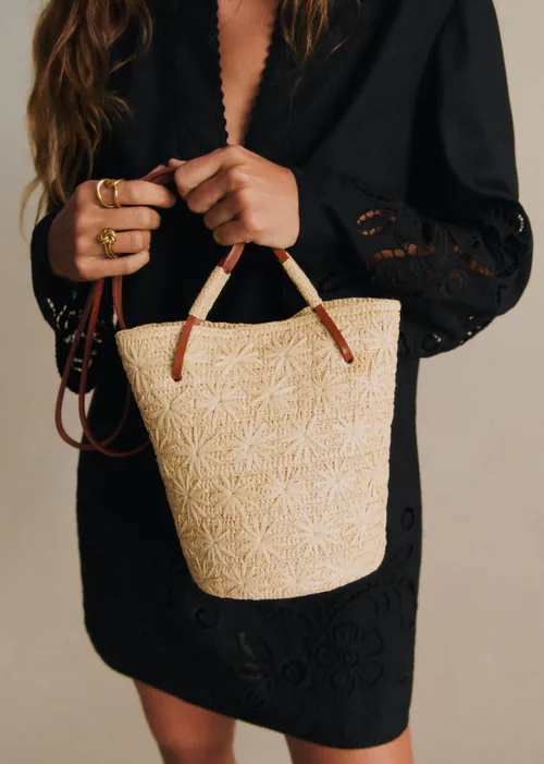 Panier Rosie - Raphia Naturel Broderie — image 4