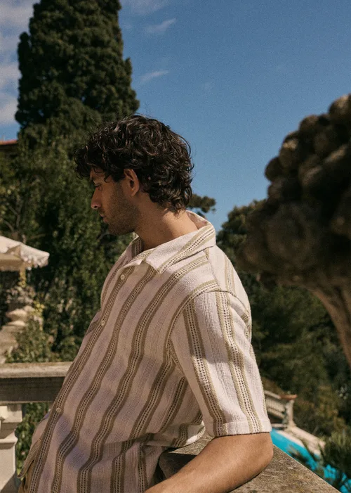 Chemise Holt Texturée - Écru Rayures Beiges — image 3