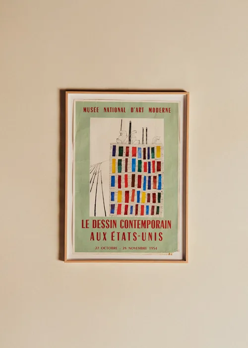 Affiche Musée National d'art moderne, Le dessin contemporain aux États-Unis, 1954 - 51 x 70,5cm