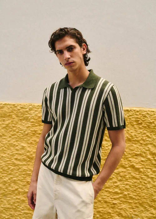 Polo Maille Marius - Vert / Écru — image 4