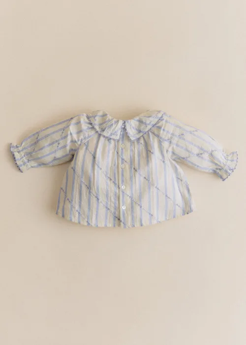 Blouse Héloïse - Rayures Lavande Broderie — image 5