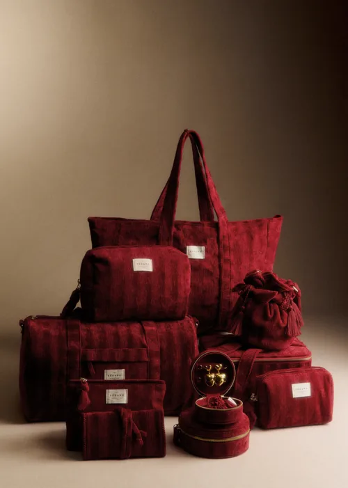 Cabas velours milleraie - Rouge — image 3