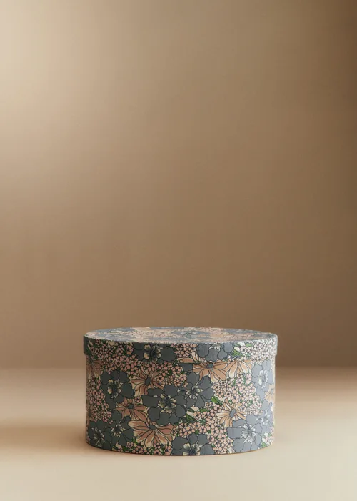 Boîte rangement ovale - Imprimé Bleu des Prés — image 5