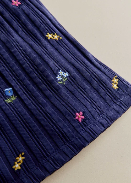 Top Abbie - Marine / Broderie Fleurs Herbier — image 4