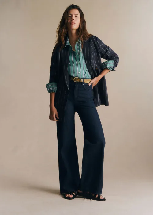 Veste Michele - Rayures Tennis Écru Fond Bleu — image 2