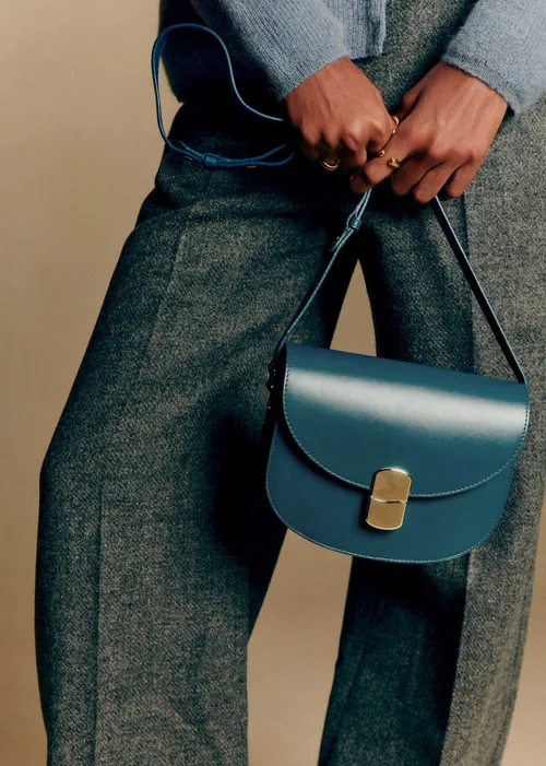 Sac Claude - Bleu Denim Lisse — image 5