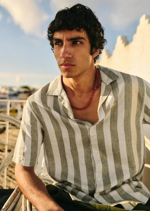 Chemise Holt - Rayures Kaki / Écru — image 3