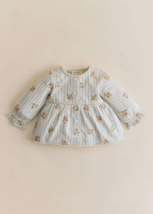 Blouse Adèle - Rayures Broderies Fleurs — image 4
