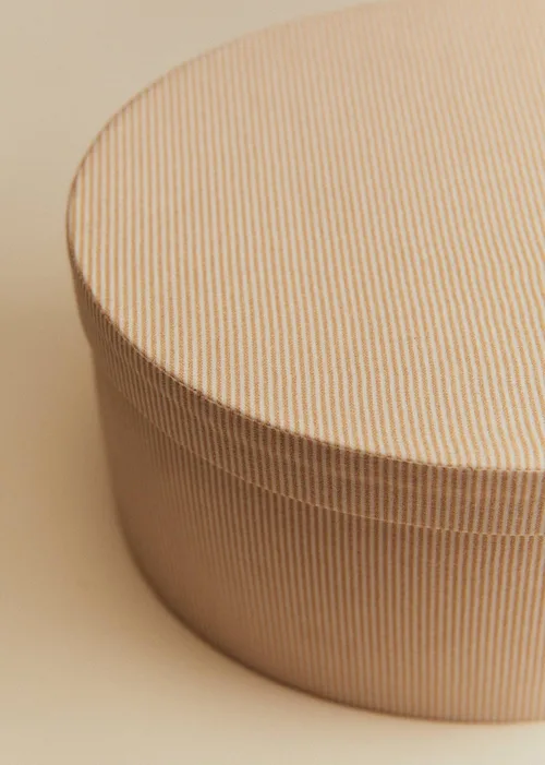 Boîte rangement ovale - petit modèle - Rayures beige — image 5