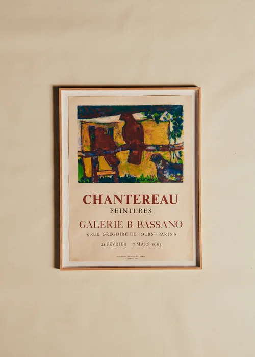 Affiche Galerie Bassano, Chantereau, 1963 - 57 x 73,5 cm