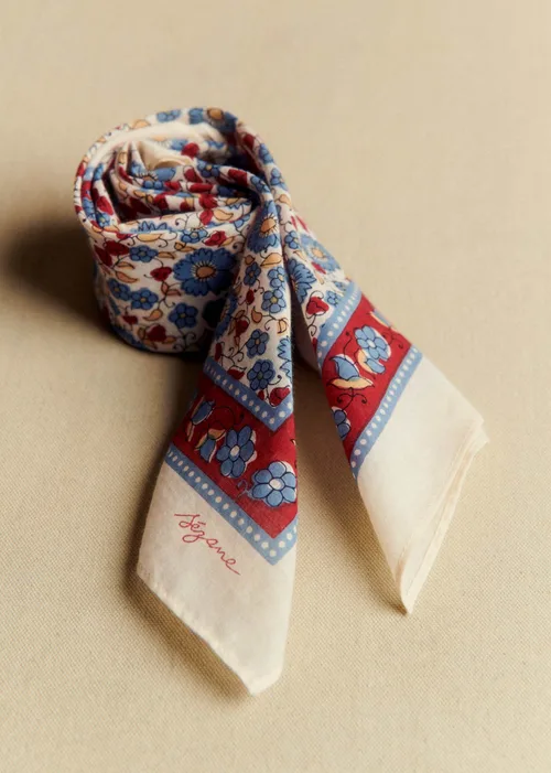 Foulard Gaston - Fleurs Vintage Ecru — image 3