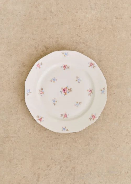 Assiettes Anciennes, Fleurs anglaises - Lot de 6 assiettes plates - Décor n°9
