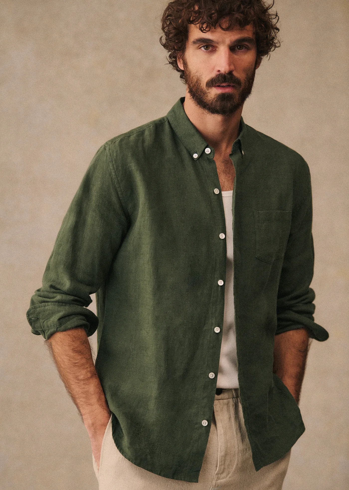Chemise Charlie Lin - Kaki