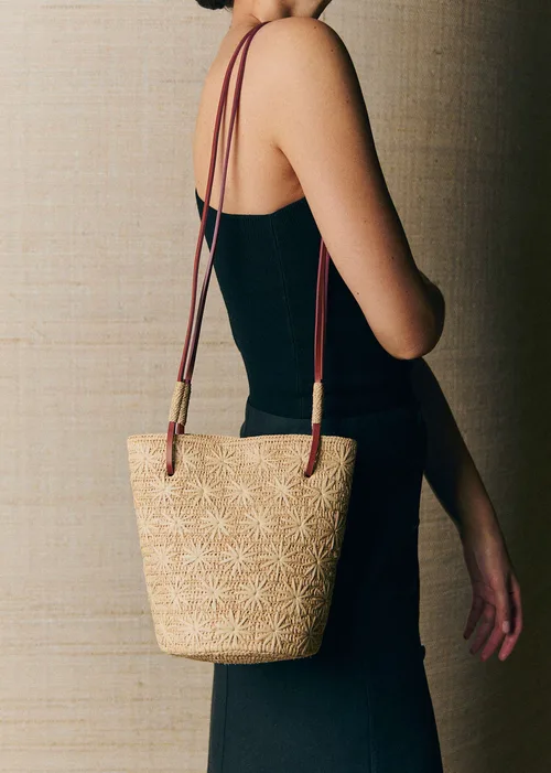 Panier Rosie - Raphia Naturel Broderie — image 3