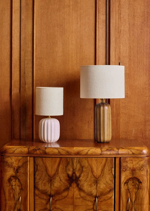 Lampe Traviata - Bois - Abat-jour Dolce - Jute Écru — image 3