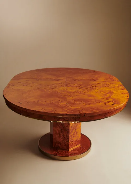 Table à manger en loupe d'orme avec rallonge - Loupe d'orme — image 10