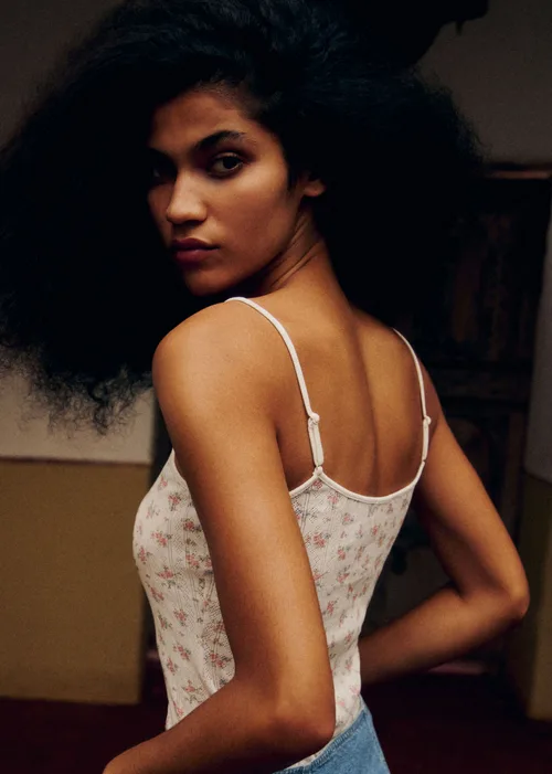 Top Jina - Pointelle Imprimé Roseraie — image 3