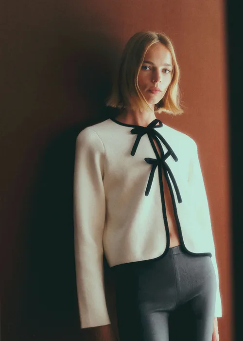 Gilet Susie - Ecru détails noir