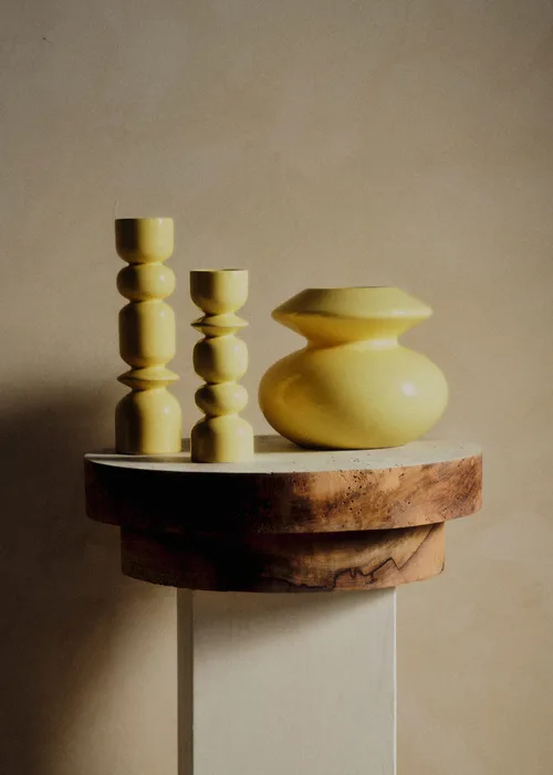 Coffret bougeoirs Romie Objetti - Jaune — image 2