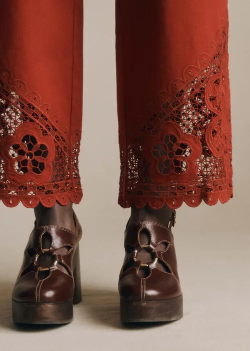 Pantalon Bruce - Sézane x SEA NY - Broderie Unie Bordeaux — image 5