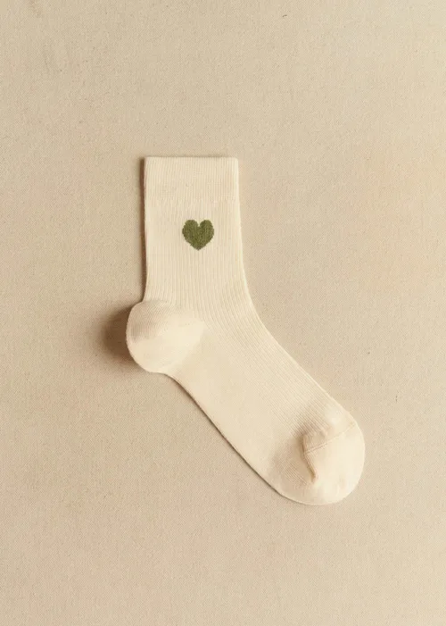 Chaussettes Coeur - Sauge