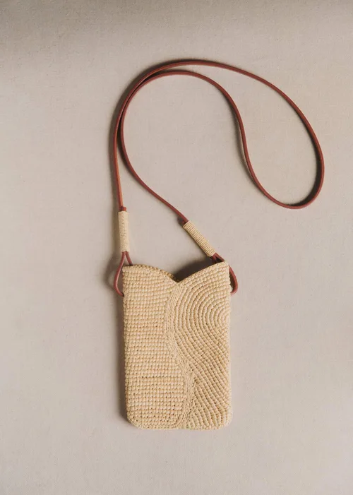 Pochette ELISE - Raphia Naturel Fleurs — image 3