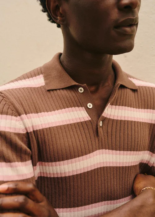 Polo Maille Rafael - Marron / Rose — image 3