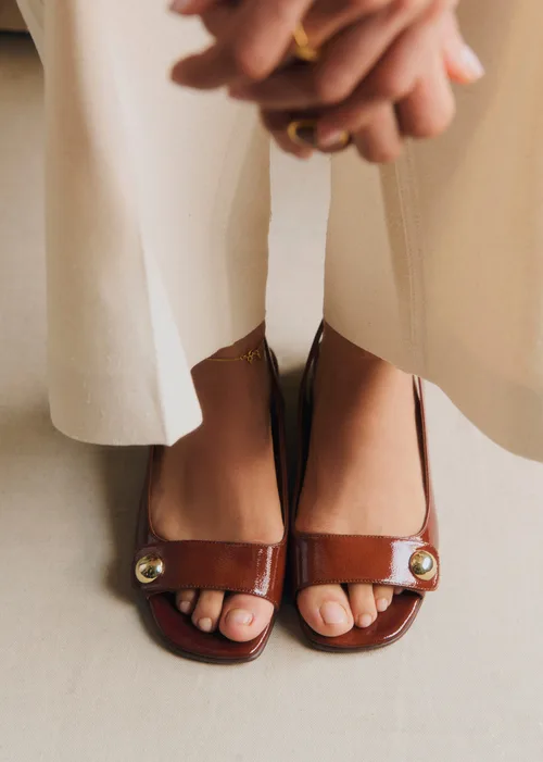 Sandales Low Joannie - Acajou Vernis — image 5